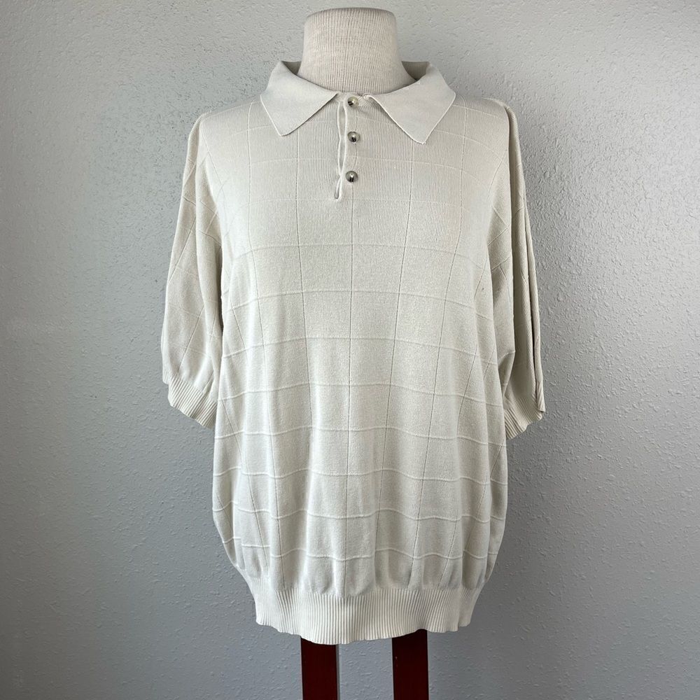La Veen Silk Polo Top Size XL EUC